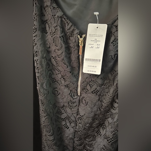 Bebe Celia L/S Open back Dress-Black - Picture 7 of 8